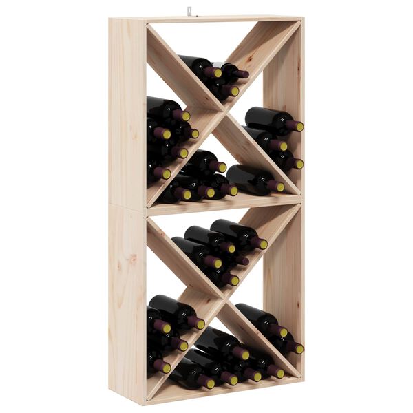 vidaXL Estante de Vino 2 pcs Natural 62 x 25 x 62 cm