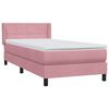 vidaXL Cama box spring con colch&oacute;n terciopelo rosa 80x220 cm