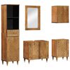 vidaXL Conjunto de muebles de ba&ntilde;o 5 piezas madera maciza de mango