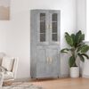 vidaXL Aparador alto madera contrachapada gris hormig&oacute;n 69,5x34x180 cm