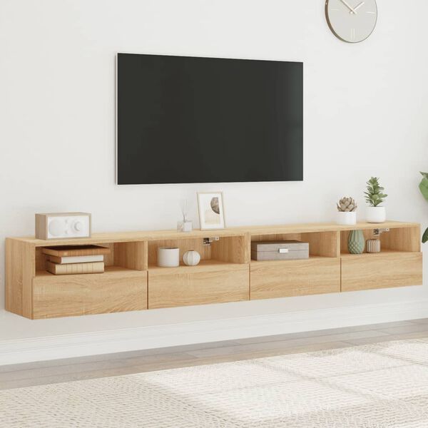 vidaXL Muebles de pared para TV 2 uds madera roble Sonoma 100x30x30 cm