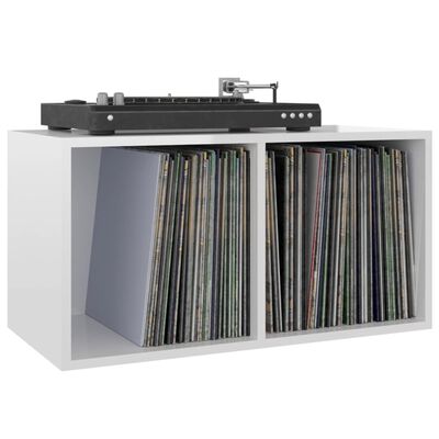 vidaXL Caja para discos vinilo madera contrachapada blanco 71x34x36cm