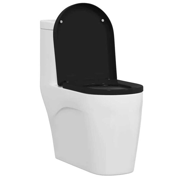 vidaXL Asiento de WC Ajustable Negro 48 x 36,5 x 4,5 cm Polipropileno