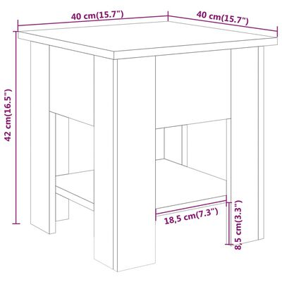 vidaXL Mesa de centro blanco madera contrachapada 40x40x42 cm