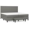 vidaXL Cama box spring con colchón tela gris oscuro 200x200 cm