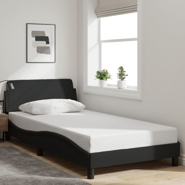 vidaXL Estructura de cama Dover tela negro 100x200 cm