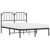 vidaXL Estructura cama sin colch&oacute;n con cabecero metal negro 135x190 cm