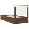 vidaXL Estructura de cama con caj&oacute;n Roble Marr&oacute;n y Plata 75 x 190 cm