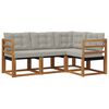 vidaXL Conjunto de sof&aacute;s de exterior 4 pcs Gris Natural y Claro