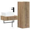 vidaXL Juego de muebles de ba&ntilde;o 2 uds. Roble artisan