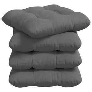 vidaXL Cojines para asiento 4 pcs Gris oscuro 40 x 40 cm