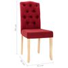 vidaXL Sillas comedor 2 unidades tela rojo tinto