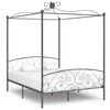 vidaXL Estructura cama con dosel sin colch&oacute;n metal gris 180x200 cm