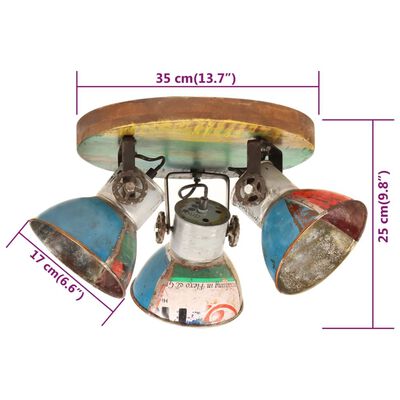 vidaXL Lámpara de techo industrial multicolor E27 42x25 cm