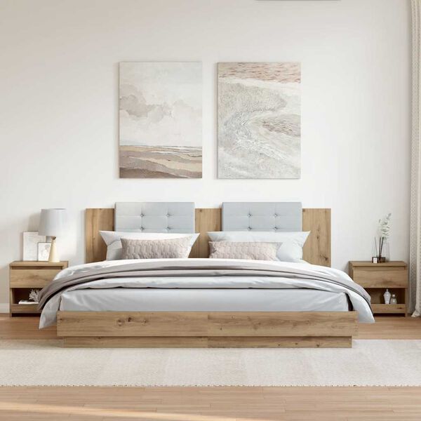 vidaXL Mesitas noche 2 uds madera ingenier&iacute;a roble artisian 40x30x39cm