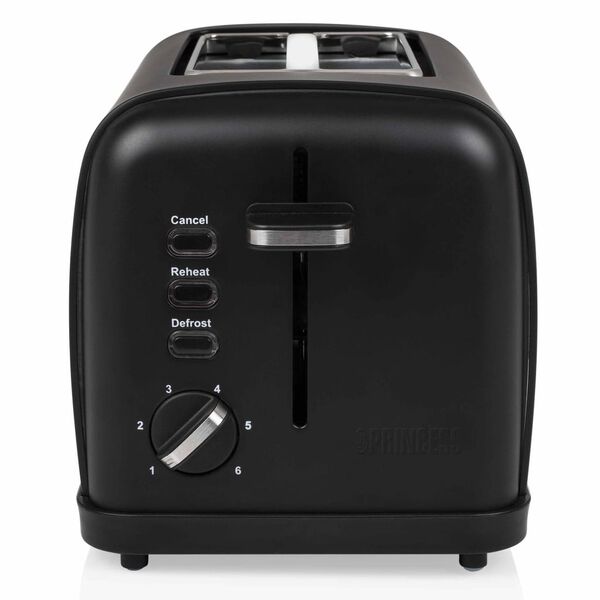 Princess Tostadora de acero inoxidable negro mate 950W