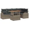 vidaXL Conjunto de sof&aacute; de jard&iacute;n 6 uds. Gris Polirat&aacute;n