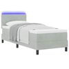 vidaXL Cama Box Spring LED con LED Gris Claro 80 x 200 cm Terciopelo
