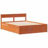 vidaXL Cama sin colchón madera maciza de pino marrón cera 160x200 cm