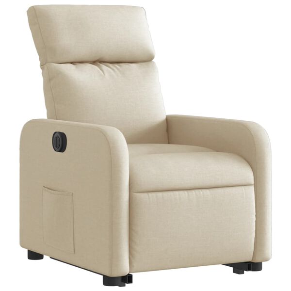 vidaXL Sillón eléctrico reclinable elevable de tela color crema