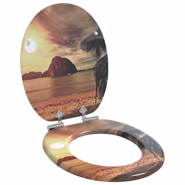 vidaXL Asiento de inodoro de cierre suave Naranja 44 x 38 cm