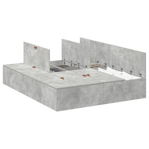 vidaXL Cama con almacenamiento Gris Concreto 150 x 200 cm