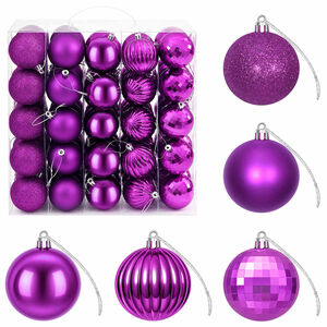 vidaXL Juego de bolas navide&ntilde;as 75 uds. Lila 6 cm Poliestireno