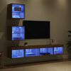 vidaXL Unidades de TV de Pared con LED con LED 5 pcs Roble artesanal