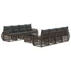 vidaXL Conjunto de sof&aacute;s de jard&iacute;n 9 uds. Gris rat&aacute;n sint&eacute;tico