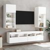 vidaXL Muebles de TV de pared con LED 5 pzas madera ingenier&iacute;a blanco