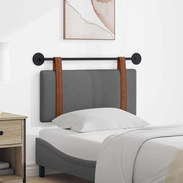 vidaXL Cabecera Colgante Liso Gris oscuro 90 x 55 x 5 cm PU antiguo