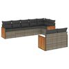 vidaXL Set de sof&aacute;s de jard&iacute;n 8 pzas y cojines rat&aacute;n sint&eacute;tico gris