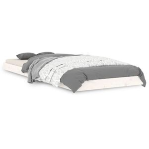 vidaXL Estructura de cama madera maciza de pino blanco 75x190 cm