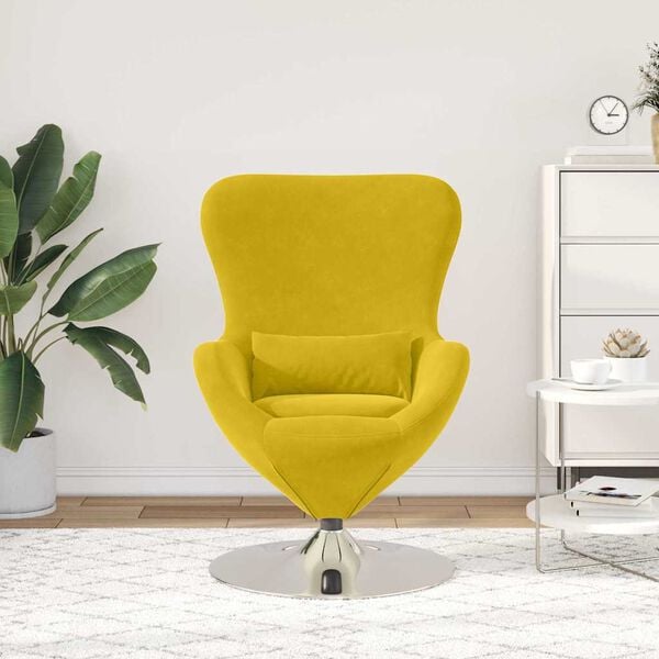 vidaXL Sill&oacute;n huevo Amarillo Terciopelo