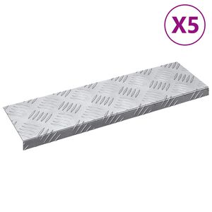 vidaXL Pelda&ntilde;o Rectangular 5 pcs Plateado 60 x 18 cm Aluminio