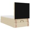 vidaXL Estructura de cama otomana con colch&oacute;n tela crema 90x190cm