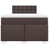vidaXL Cama box spring con colch&oacute;n tela marr&oacute;n oscuro 120x190 cm
