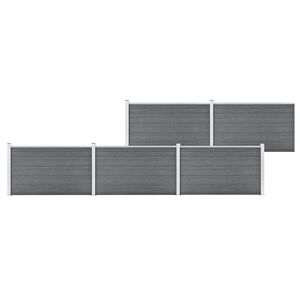 vidaXL Valla de jard&iacute;n de WPC gris 872x106 cm