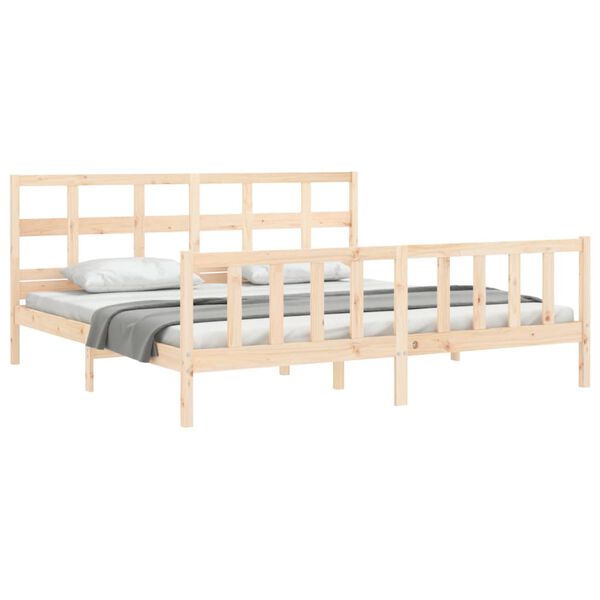 vidaXL Estructura de cama sin colch&oacute;n madera maciza de pino 200x200 cm