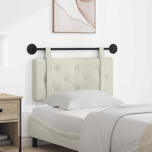 vidaXL Cabecera Colgante Crema 90 x 55 x 5 cm Terciopelo
