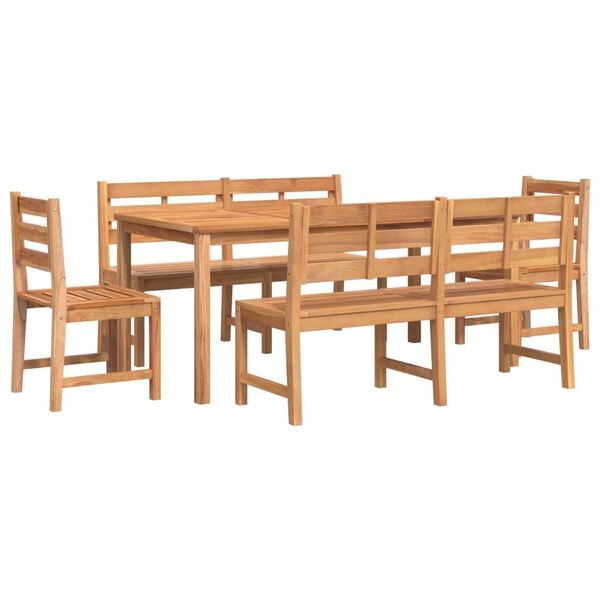 vidaXL Juego de comedor para jard&iacute;n 5 piezas madera maciza de teca