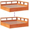 vidaXL Cama con estanter&iacute;a sin colch&oacute;n madera maciza marr&oacute;n 180x200cm