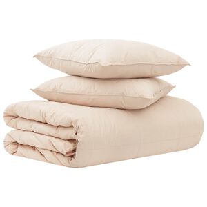vidaXL Juego de Edred&oacute;n 2 uds. 200 x 200 cm Kapok y poli&eacute;ster Beige