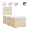 vidaXL Cama box spring con colch&oacute;n tela color crema 90x190 cm