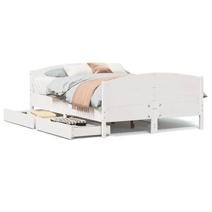 vidaXL Estructura de cama sin colch&oacute;n madera de pino blanca 140x190 cm