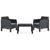 vidaXL Set de muebles jard&iacute;n 3 piezas cojines PP rat&aacute;n gris antracita