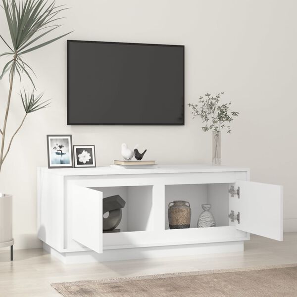 vidaXL Mesa de centro madera contrachapada blanco 102x50x44 cm