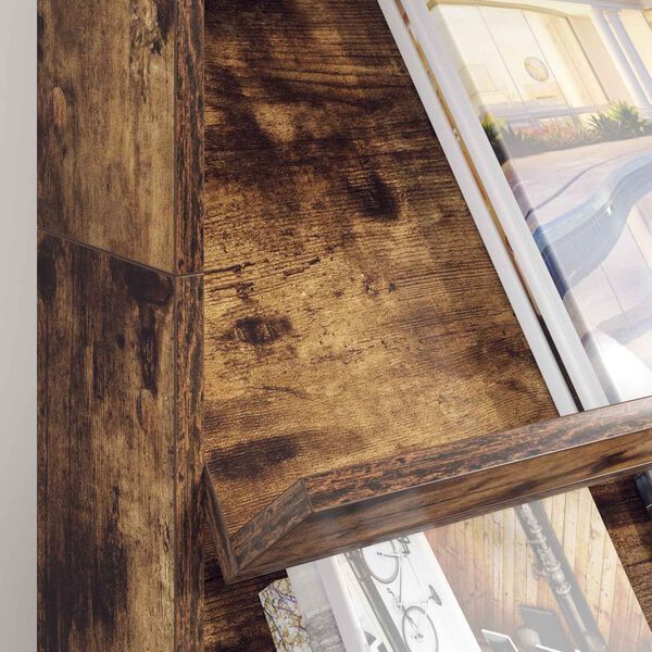 vidaXL Estante de revistas con estante Roble ahumado 70 x 41 x 126 cm