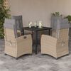 vidaXL Set comedor de jard&iacute;n 5 pzas con cojines rat&aacute;n sint&eacute;tico beige