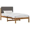 vidaXL Estructura de Cama con Cabecera Tapizada Natural y Gris Claro